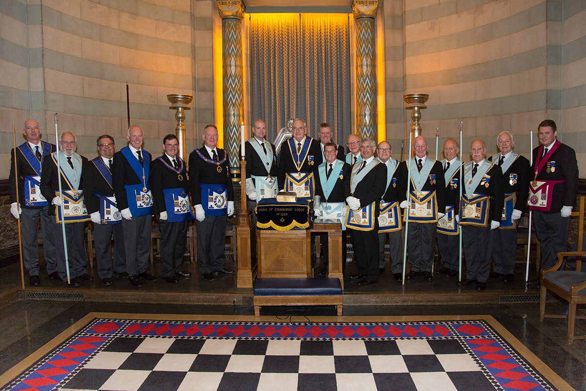 Officers of Duke of Edinburgh Masonic Lodge at 150th Anniversary Meeting